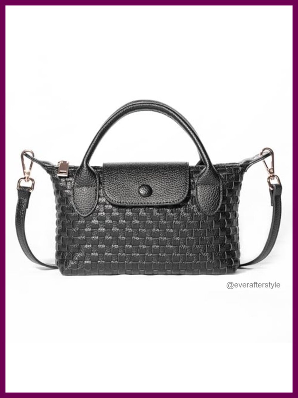 Woven Vegan Leather Crossbody Bag Mini Shoulder Purse Y2K Dumpling Tote